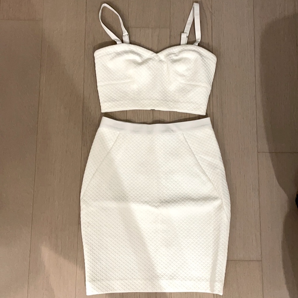 Rebecca Minkoff White Crop Top Set